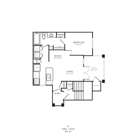 floor plan of a two bedroom apartment at The  Brixton